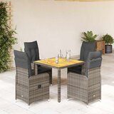  5-dijelni vrtni bistro set od poliratana s jastucima sivi | shoptok.hr