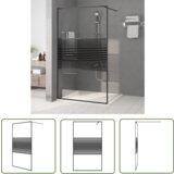The Living Store Pregrada za tuš črna 115x195 cm prozorno ESG steklo - Tuš Stena, (21745269) Cene