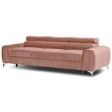 ELTAP Rožnata žametna raztegljiva sedežna garnitura 261 cm Laurence – | Shoptok.si