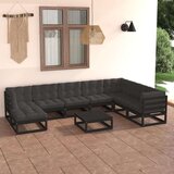  Sedežna garnitura 9-delna z blazinami trdna borovina | Shoptok.si