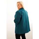 Kesi Włoski Elegant Plus Size women's blazer sea color | shoptok.hr