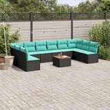  Vrtna sedežna garnitura 11-delna z blazinami črn poli ratan, (21093232) | Shoptok.si