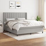 The Living Store Box spring postelja z vzmetnico svetlo siva 180x200 cm blago - Box Spring Postelja, (21520962) | Shoptok.si