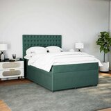  Box spring postelja z vzmetnico temno zelena 140x200 cm žamet, (21306528) | Shoptok.si