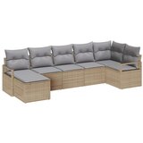  7-dijelni vrtni kauč set s jastučićima bež poli ratan 2-sjedala vrtna sofa s jastučićima bež poli ratan | shoptok.hr