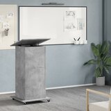  Govornica s kotačima i ladicom boja betona 55x55x107 cm drvena | shoptok.hr