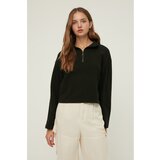 Trendyol Black Stand Up Collar Zippered Thessaloniki Knitted Sweatshirt Cijene