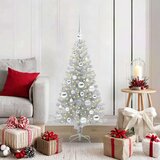vidaXL Božično drevo med 150 LED z stojalom srebrna 120 cm PET | Shoptok.si
