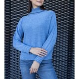  Blue loose-fit turtleneck Lukana | Shoptok.si