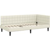  Kutni okvir kreveta s uzglavljem Krema 90 cm x 190 cm Baršun | shoptok.hr