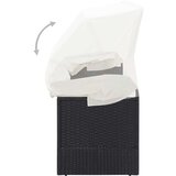 Poli vrtna sofa s nadstrešnicom crna od poliratana | shoptok.hr