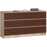 AKORD KOMODA K140 6SZ CLP DĄB SONOMA / WENGE, (21703067) Cene