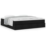 vidaXL Otomanski krevet s madracem crni 180x200cm od tkanine | shoptok.hr