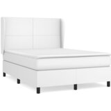 s oprugama i madracem bijeli 140x190 cm od umjetne kože | shoptok.hr