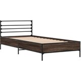  Okvir krevet boja hrasta 90 x 190 cm konstruirano drvo i metal | shoptok.hr