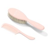 BabyOno krtača in glavnik za lase, z naravnimi vlakni-supersoft, roza | Shoptok.si