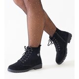  Black eco-suede worker ankle boots on a platform Madana | shoptok.hr