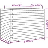  Vrtna sadilica voštano smeđe boje 90 x 60 x 72 cm od borovine | shoptok.hr