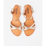 Shelvt Women's Flat Gold Sandals | shoptok.hr