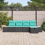  Sjedeća garnitura za vrt 5 kom. Crna poliratan 239 x 117 x 85 cm | shoptok.hr
