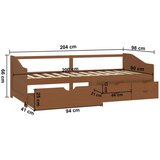vidaXL Trosjed / dnevni ležaj s ladicama boja meda 90x200 cm borovina | shoptok.hr