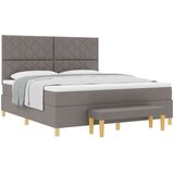 vidaXL Box spring krevet Sivo-smeđa 180 x 200 cm tkanina - Sivo-smeđa 180 x 200 cm Dizajn s rombovima | shoptok.hr