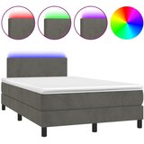  box spring s madracem LED tamnosivi 120 x 200 cm baršun | shoptok.hr