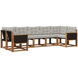  Set vanjskih sofa s jastukom 7 pcs Prirodna i Svjetlosiva | shoptok.hr