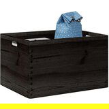 vidaXL Lesena škatla s pokrovom črna 40x30x23 cm trdna borovina Cene