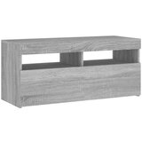 TV ormarić s LED svjetlima boja sivog hrasta sonome 90x35x40 cm | shoptok.hr