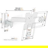 Vogels TVM 3245 W weiß TV-Wandhalterung 19-43", turn 180°, Vesa 200x200, max. 15 kg | Shoptok.si