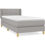  Box spring postelja z vzmetnico svetlo siva 80x200 cm blago, (20725398) | Shoptok.si