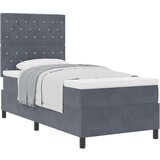 vidaXL Box Spring postelja z vzmetnico temno siva 100x200 cm žamet | Shoptok.si