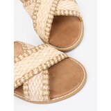 Shelvt Beige women's braided flip-flops | Shoptok.si