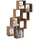 Maison Chic Stenska kockasta polica - Viseča polica iz starega lesa 90x15x119,5 cm, (21793843) | Shoptok.si