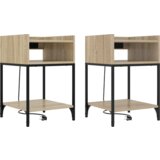 vidaXL Noćni Ormari s policom s pohranom 2 pcs sonoma hrast 40 x 40 x 61 cm | shoptok.hr