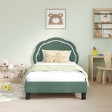  Krevet za djecu s uzglavljem Morska zelena 80 x 160 cm Baršun | shoptok.hr