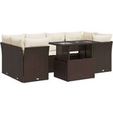 vidaXL 7-dijelni set vrtnih sofa od poliratana s jastucima smeđi | shoptok.hr