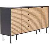 XORA komoda, črna, barve hrasta | Shoptok.si