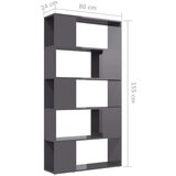 Ormarić za knjige / pregrada sjajni sivi 80x24x155 cm iverica | shoptok.hr