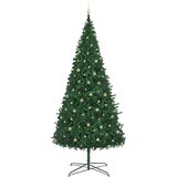 vidaXL Božično drevo z dekorativnimi lučmi Zelena 400 cm PVC | Shoptok.si