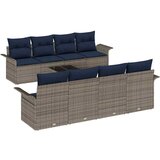 vidaXL Vrtna sedežna garnitura z blazino 9 pcs Siva poli ratan, (5000146609) | Shoptok.si