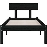  Posteljni okvir črn iz trdne borovine 90x200 cm, (20606087) | Shoptok.si