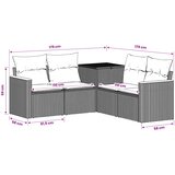  Set sofe 5 kom. Siva i tamno siva Poli Rattan i čelik | shoptok.hr