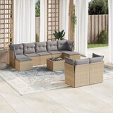 vidaXL 10-dijelni set vrtnih sofa s jastucima bež od poliratana | shoptok.hr