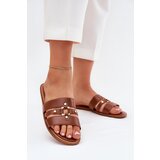 Boto Flat Ladies Sandals With Golden Detail Camel Noroti | ePonuda.com