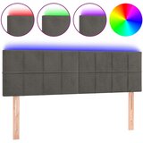 Maison Chic led posteljno vzglavje - vzglavna omarica - nočna omarica temno sivo 144x5x78/88 cm žamet, (21711843) Cene