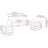  3-dijelni set sofa smeđi bar&amp;scaron;unasti Slike