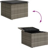 vidaXL 8-dijelni Vrtni Kauč Set s jastučićima Sivi Poli Ratan Akacija | shoptok.hr