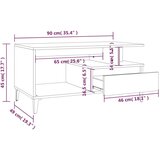  Stolić za kavu bijeli 90 x 49 x 45 cm od konstruiranog drva | shoptok.hr